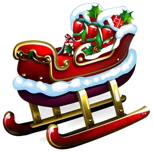 Xmas Sleigh Clipart Png 06292024 PNG image