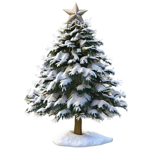 Xmas Tree Fluffy Snow Effect Png Dbn8 PNG image