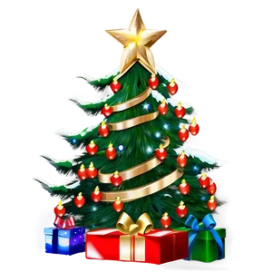 Xmas Tree Magical Lights PNG 06292024