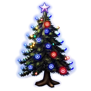 Xmas Tree Magical Lights PNG Eug76