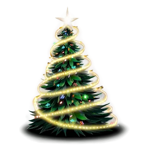 Xmas Tree Magical Lights PNG Gne71