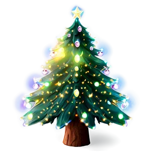 Xmas Tree Magical Lights PNG Poa90