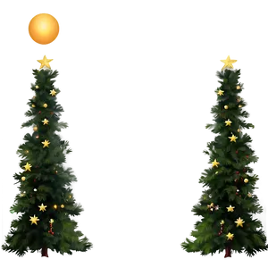 Xmas Tree Sunset Backdrop PNG Atk74