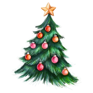 Xmas Tree Watercolor Art Png 48 PNG image