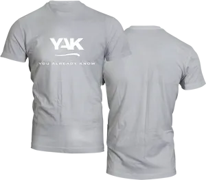 Y A K Gray T Shirt Mockup PNG image