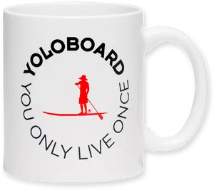 Y O L O Board Motivational Coffee Mug PNG image