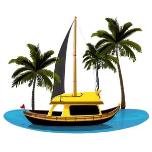 Yacht In Exotic Lagoon Png 40 PNG image