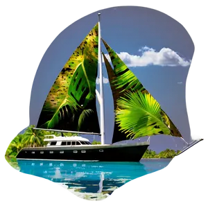 Yacht In Exotic Lagoon Png Bmu PNG image