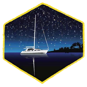 Yacht Under Starry Sky Png Etc35 PNG image