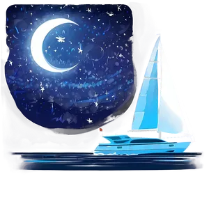 Yacht Under Starry Sky Png Nhh85 PNG image