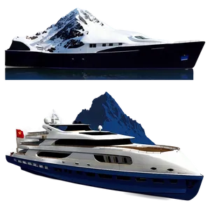 Yacht With Mountain Backdrop Png 05242024 PNG image