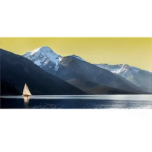 Yacht With Mountain Backdrop Png Skx80 PNG image