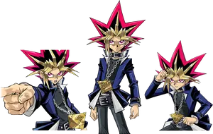 Yami Yugi Trio Poses PNG image