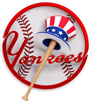 Yankees Logowith Uncle Sam Hatand Baseball Bat PNG image