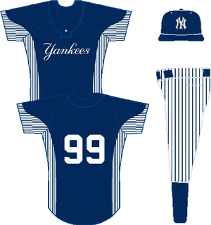 Yankees Uniformand Cap Design PNG image