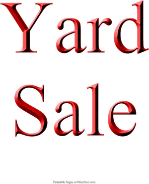 Yard Sale Red Text PNG image