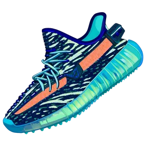 Yeezy Azure Blue Shoes Png Pkw PNG image