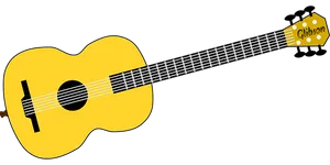 Yellow Acoustic Guitar Illustration