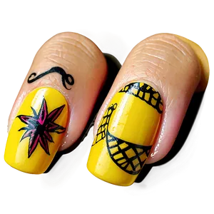 Yellow Acrylic Nails Creatives PNG 85