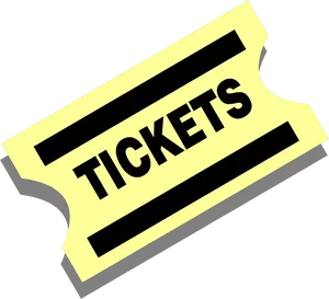 Yellow Admission Ticket Graphic PNG image