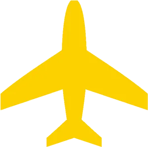 Yellow Airplane Icon Simple PNG image