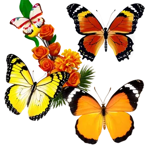 Yellow And Orange Butterfly PNG Jey
