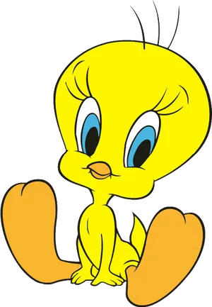 Yellow Animated Bird Cartoon Character PNG image