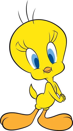 Yellow Animated Bird Cartoon Character PNG