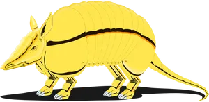 Yellow Armadillo Illustration PNG