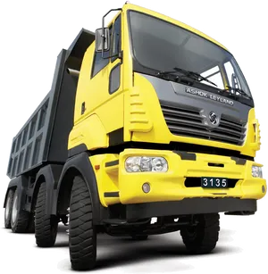 Yellow Ashok Leyland Truck3135 PNG image