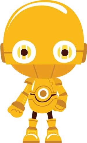 Yellow Astromech Droid Illustration PNG image