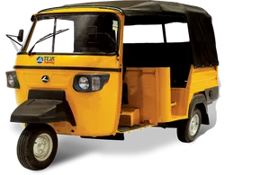 Yellow Auto Rickshaw Side View.png PNG image
