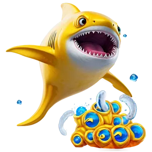 Yellow Baby Shark Cute Expression Png 3 PNG image