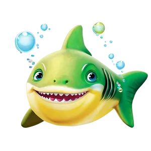 Yellow Baby Shark With Bubbles Png 06212024 PNG image