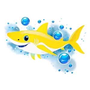 Yellow Baby Shark With Bubbles Png Xul1 PNG image