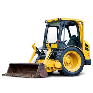 Yellow Backhoe Construction Png Fnf PNG image