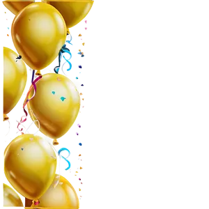 Yellow Balloon Border PNG 06262024