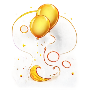 Yellow Balloon Illustration PNG 06262024