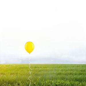 Yellow Balloon In Sky PNG 24
