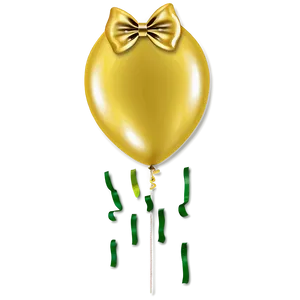 Yellow Balloon With Bow PNG Dfj37 PNG