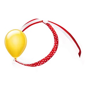 Yellow Balloon With Ribbon PNG 52