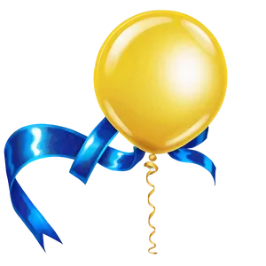 Yellow Balloon With Ribbon PNG Srm8 PNG
