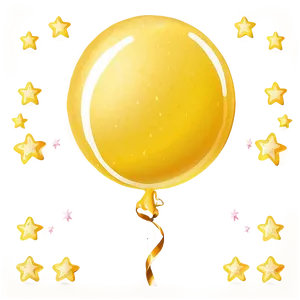 Yellow Balloon With Stars PNG 06262024 PNG