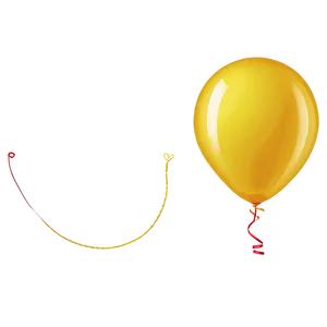Yellow Balloon With String PNG Mnx90 PNG