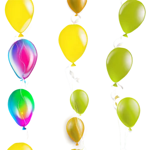 Yellow Balloons PNG Acj