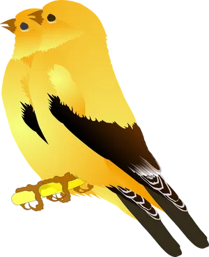 Yellow Bird Illustration PNG image