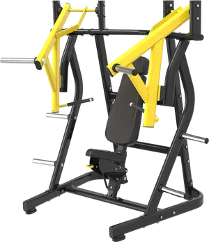 Yellow Black Chest Press Machine PNG image