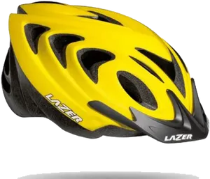 Yellow Black Lazer Bicycle Helmet PNG