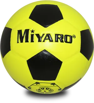 Yellow Black Miyaro Soccer Ball PNG image