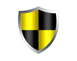 Yellow Black Quartered Shield